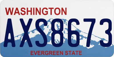 WA license plate AXS8673