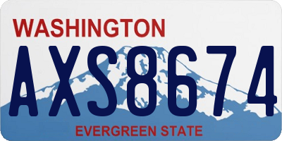 WA license plate AXS8674
