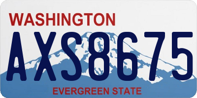 WA license plate AXS8675