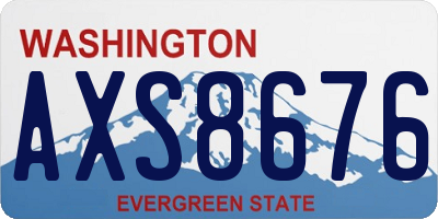 WA license plate AXS8676