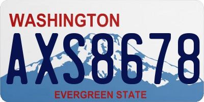 WA license plate AXS8678