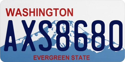 WA license plate AXS8680
