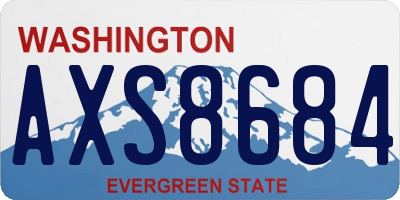 WA license plate AXS8684