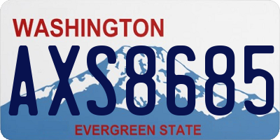 WA license plate AXS8685