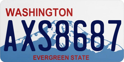 WA license plate AXS8687