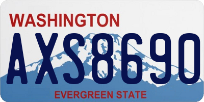 WA license plate AXS8690