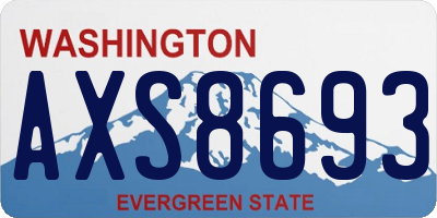 WA license plate AXS8693