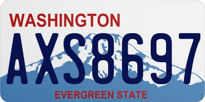 WA license plate AXS8697