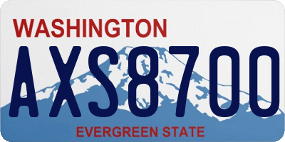 WA license plate AXS8700