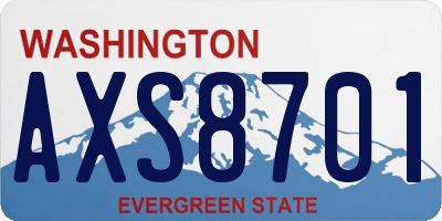WA license plate AXS8701