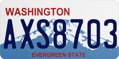 WA license plate AXS8703