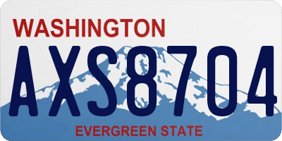 WA license plate AXS8704