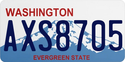 WA license plate AXS8705
