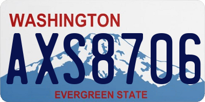 WA license plate AXS8706