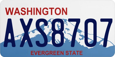 WA license plate AXS8707