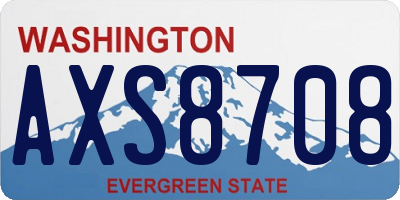 WA license plate AXS8708