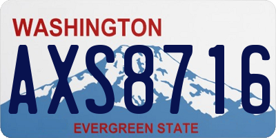 WA license plate AXS8716