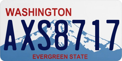 WA license plate AXS8717