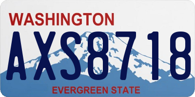 WA license plate AXS8718