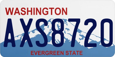 WA license plate AXS8720