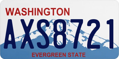WA license plate AXS8721