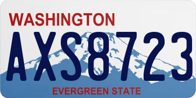 WA license plate AXS8723