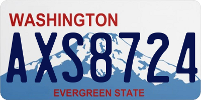 WA license plate AXS8724