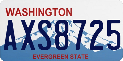 WA license plate AXS8725