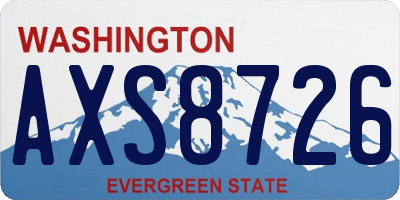 WA license plate AXS8726