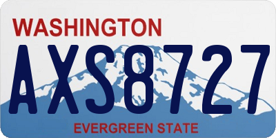 WA license plate AXS8727