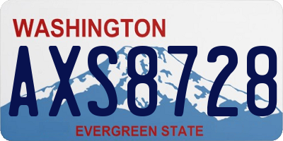 WA license plate AXS8728