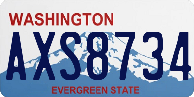 WA license plate AXS8734