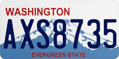WA license plate AXS8735