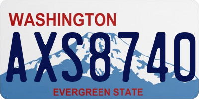 WA license plate AXS8740