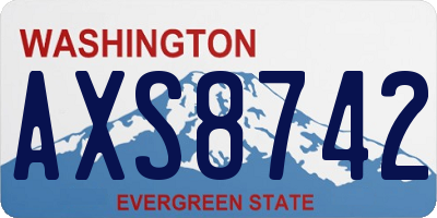 WA license plate AXS8742