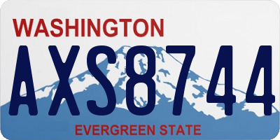 WA license plate AXS8744