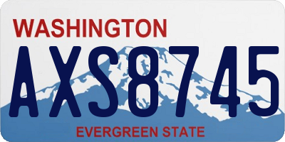 WA license plate AXS8745