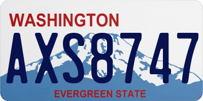 WA license plate AXS8747