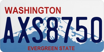 WA license plate AXS8750
