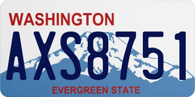 WA license plate AXS8751