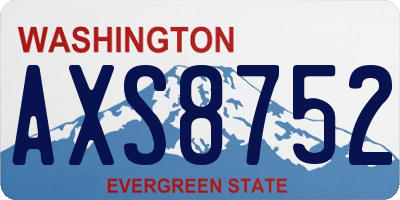 WA license plate AXS8752