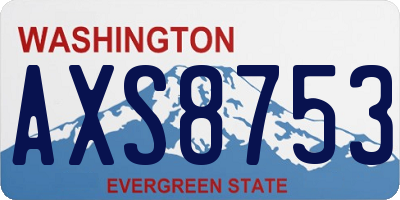 WA license plate AXS8753