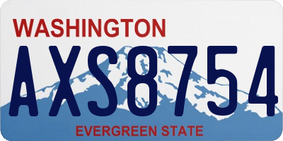 WA license plate AXS8754