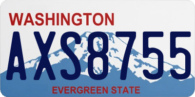WA license plate AXS8755