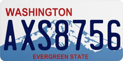 WA license plate AXS8756