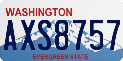 WA license plate AXS8757