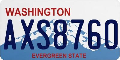 WA license plate AXS8760