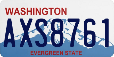 WA license plate AXS8761
