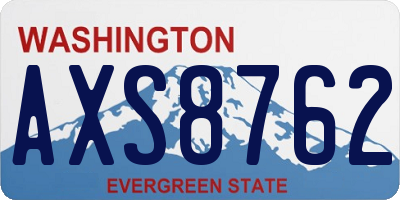 WA license plate AXS8762