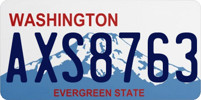 WA license plate AXS8763